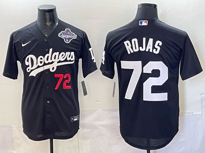Men 2026 Nike Los Angeles Dodgers #72 Rojas Black Game MLB Jersey 09
